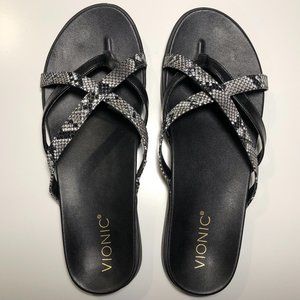 Vionic Strappy Snake Slide Sandal - Never Worn
